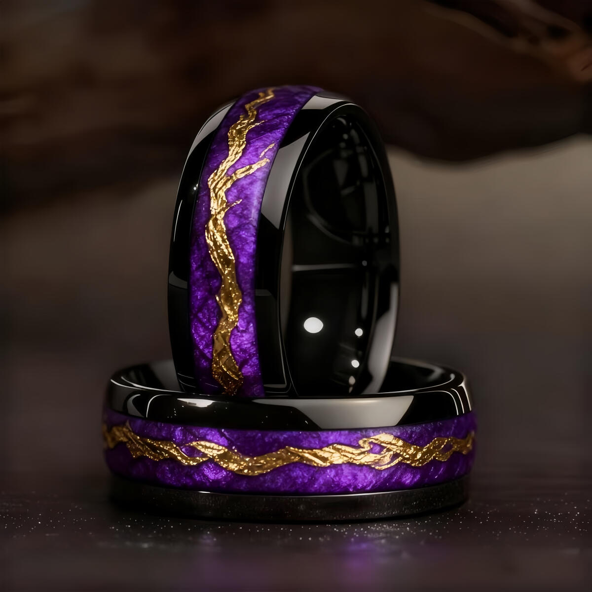 Gymnastic Ring Wood - Moda Siyah Erkek Paslanmaz Çelik Yüzük